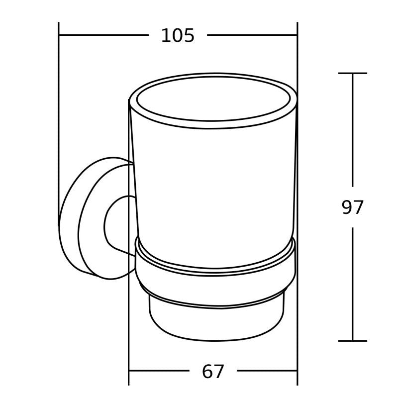 Vægmonteret tandbørstekop Mexen Tiber, sort, 1 stk.