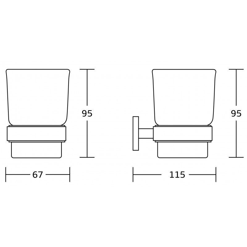 Bæger til tandbørster, Mexen Zoja, forkromet, 1 stk.