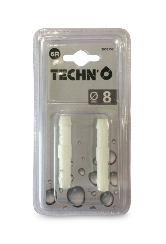 Hvid 8 mm slangekobling