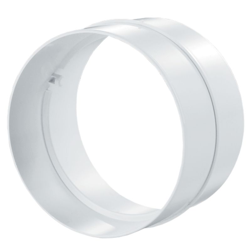 Rund kanalforbinder Vents 125 mm hvid