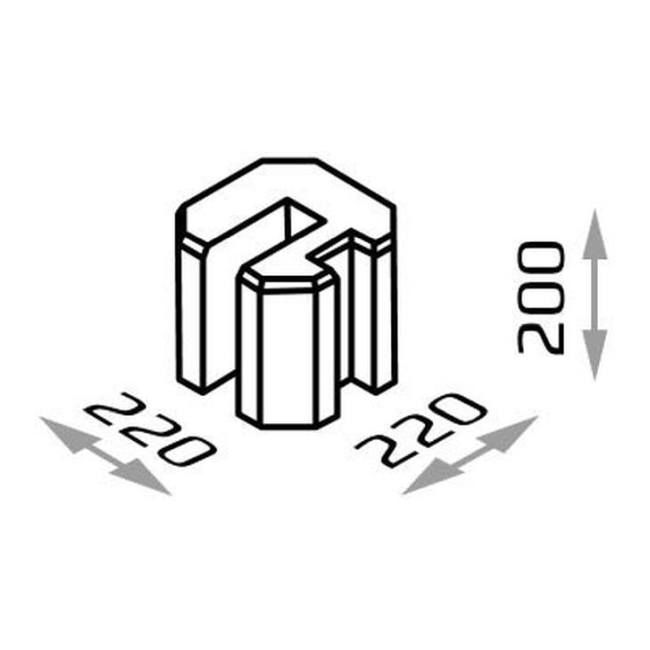 Hjørneforbinder til sokkel Joniec 22 x 22 x 20 cm grå