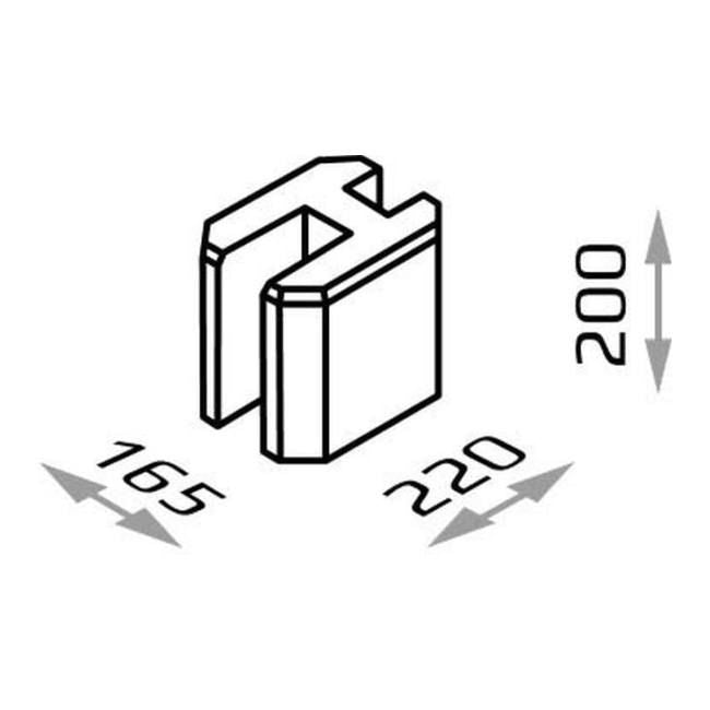 Joniec lige fundamentforbinder 22 x 16,5 x 20 cm grå