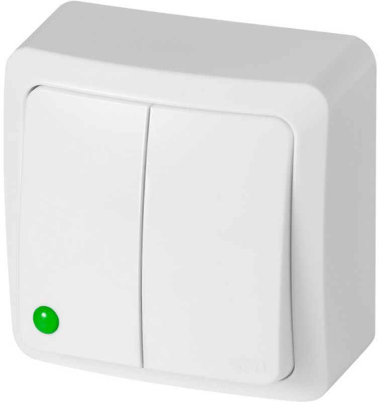 Dobbelt overflademonteret kontakt Elektro-Plast Berg i hvid