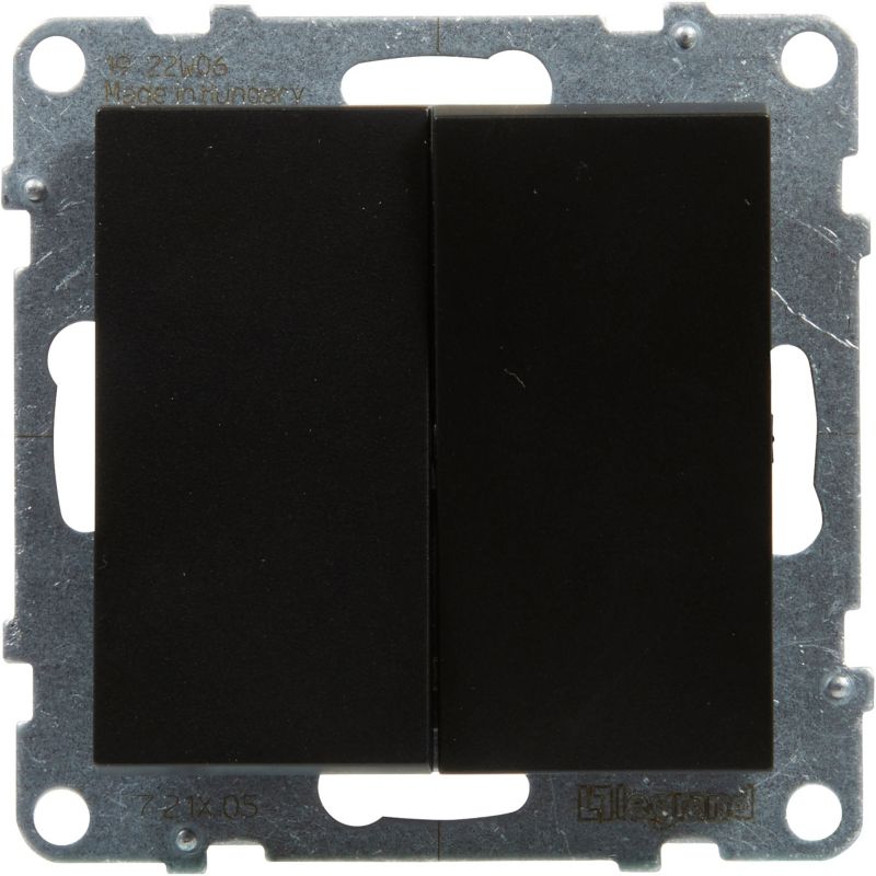 Dobbelt indbygningsafbryder Legrand Suno mat‑sort