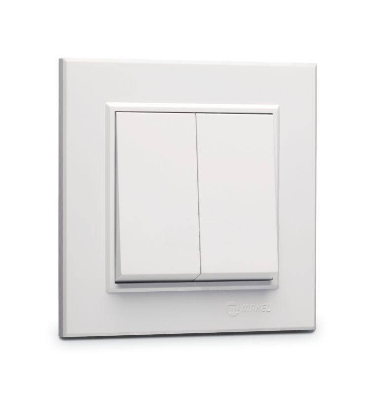 Dobbelt indbygningsafbryder Makel Karea hvid