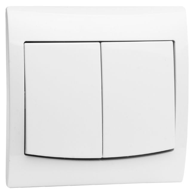 Dobbelt indbygningskontakt Polmark Tarnów Vega hvid