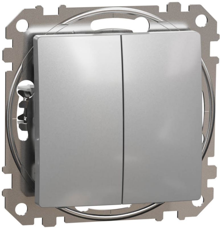 Dobbelte indbygningsafbryder Schneider Electric Sedna Design&Elements aluminium