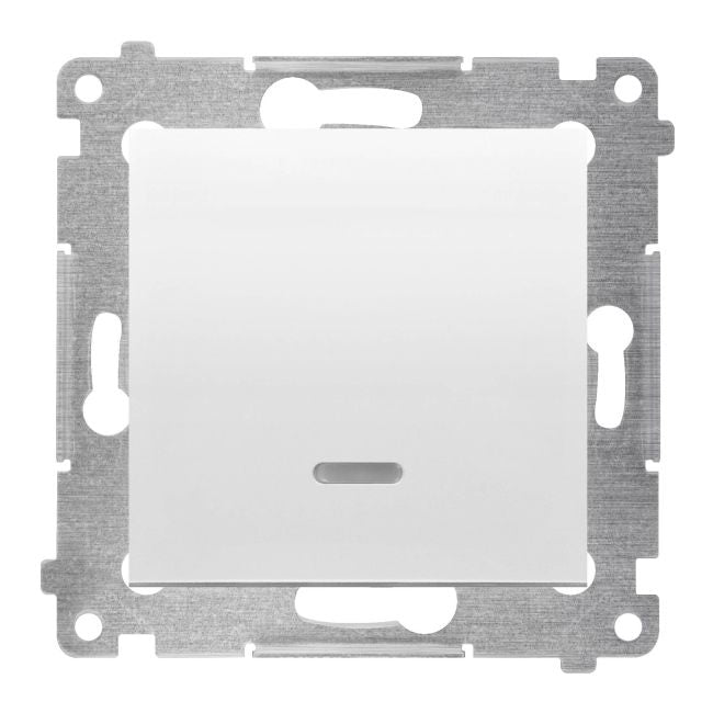 Kontakt-Simon S54 enkelt afbryder med LED-belysning, hvid
