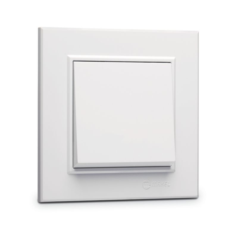 Enkelt indbygningskontakt Makel Karea hvid