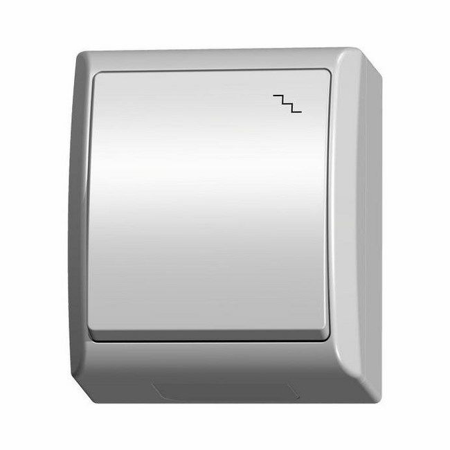 Overflademonteret trappekontakt Ospel Fala i hvid