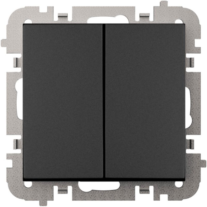 Dobbel trappekontakt Elektro-Plast Vestra sort