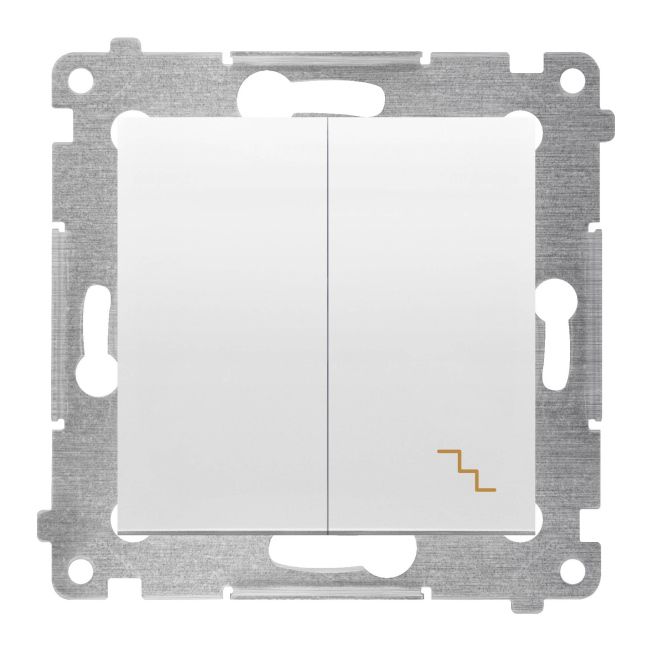 Dobbelt trappekontakt Kontakt-Simon S54 hvid