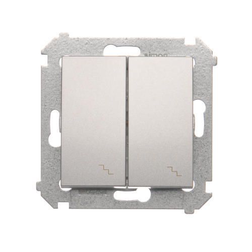 Dobbelt trappekontakt Kontakt-Simon S54 i sølv