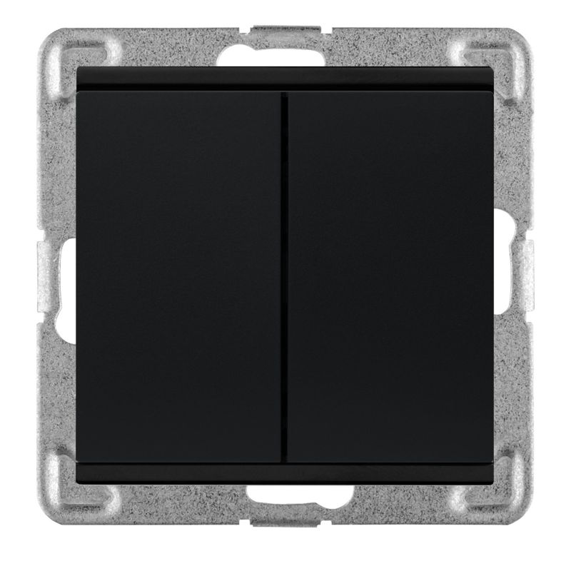 Dobbelt trappekontakt Polmark Verona mat-sort