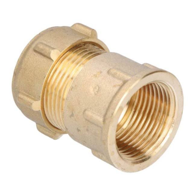 Skruet kobberkobling 15 mm x 1/2" indvendigt gevind