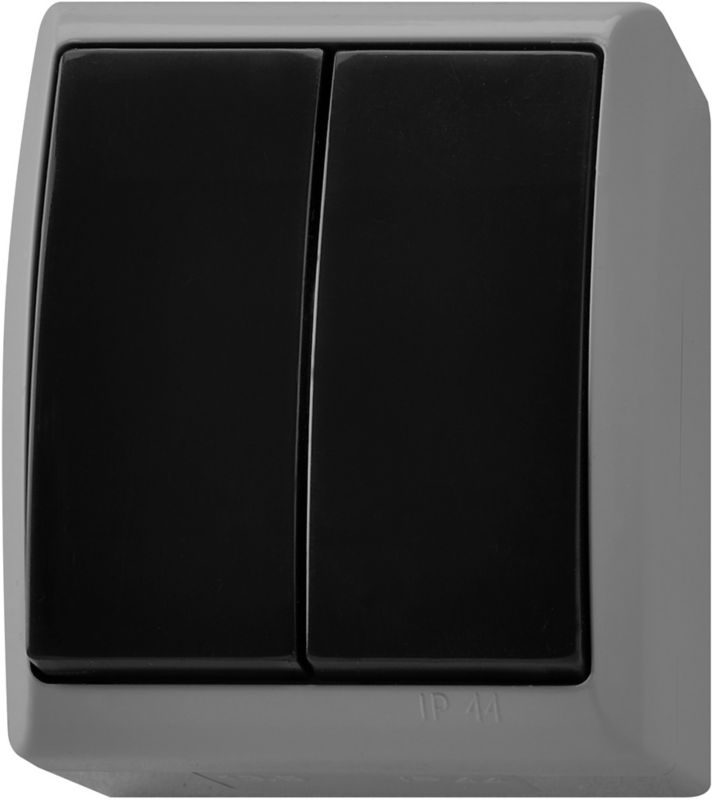 Ospel Fala grå indbygget lyskontakt til to lyskilder