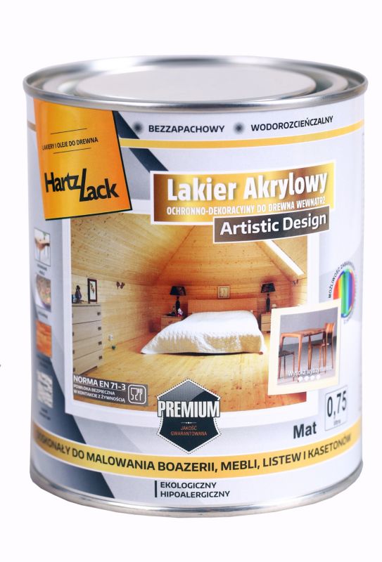 HartzLack akryl mat trælak 0,75 l