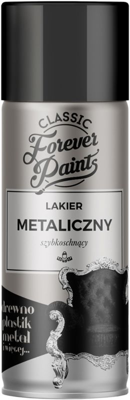 Forever Paints hurtigttørrende metalisk lak i spray 400 ml sort