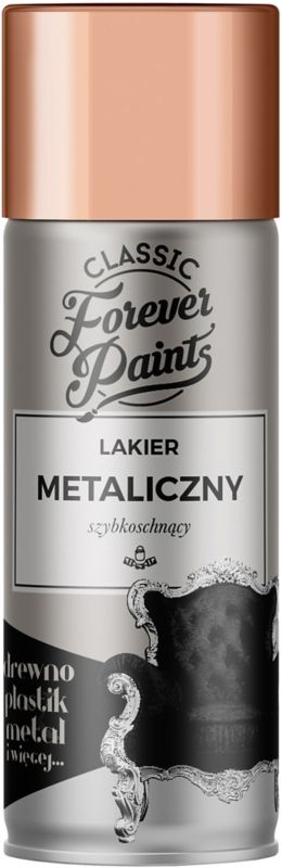 Forever Paints hurtigttørrende metalisk lak 400 ml i kobber