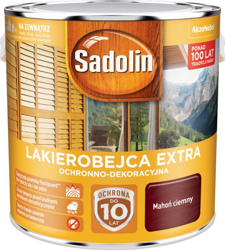 Sadolin Extra lakbejdse i mørk mahogni 2,5 l