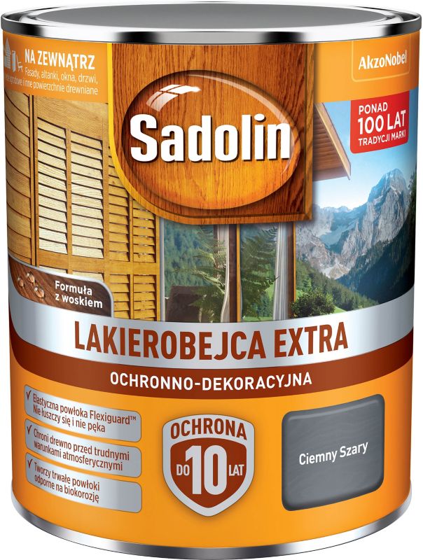 Sadolin Extra lakbejdse i mørkegrå 0,75 l