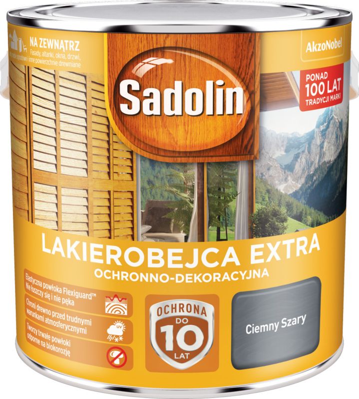 Sadolin Extra lakbejdse i mørkegrå 2,5 l
