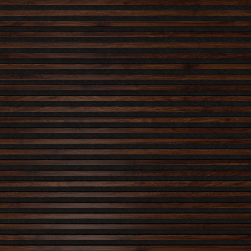 Stegu Linea ACOUSTIC PROline akustisk væglamel 240 x 60,5 cm hasselnød / sort - 1 stk.