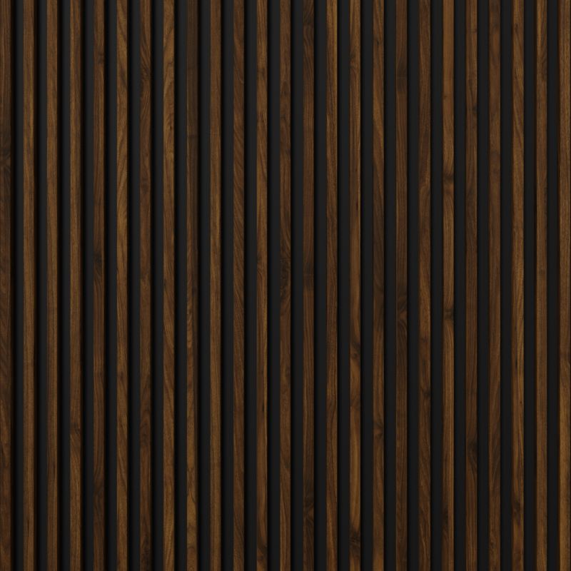 Stegu Linea Slim væglamel 265 x 15 cm panel hasselnød / sort 3 elementer - 1 stk.