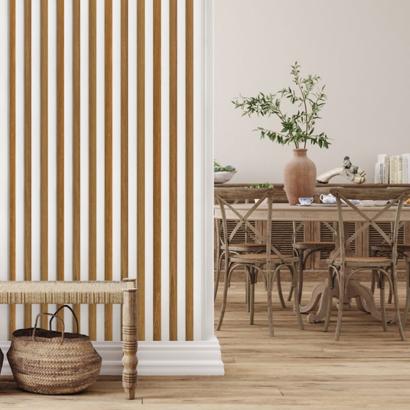 Stegu væglamel 275 x 17,6 cm eg/hvid 3 dele