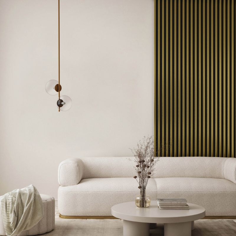 Stegu Linea slim 3 væglamel i guld og sort