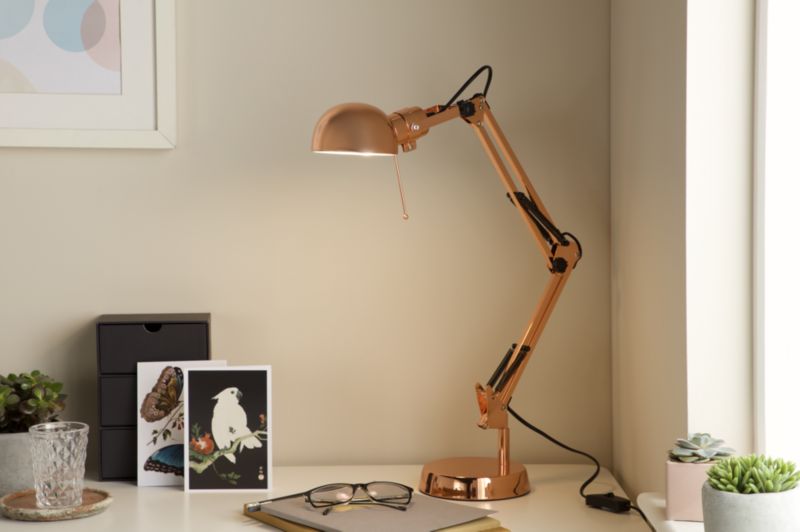 GoodHome Bakossi 1-punkts bordlampe E14 kobber