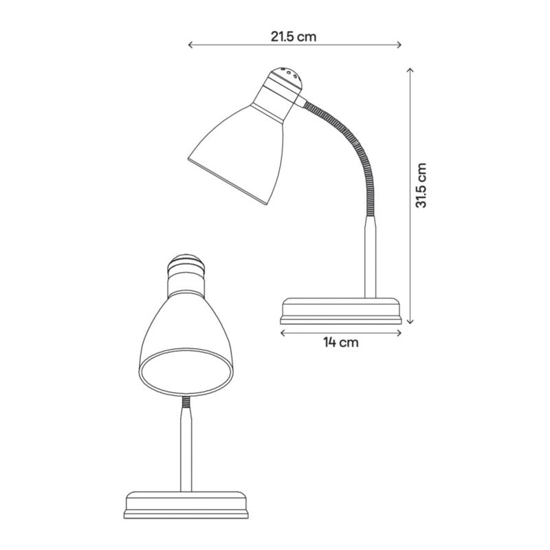 GoodHome Narajo 1-punkts blå bordlampe med E27-fatning