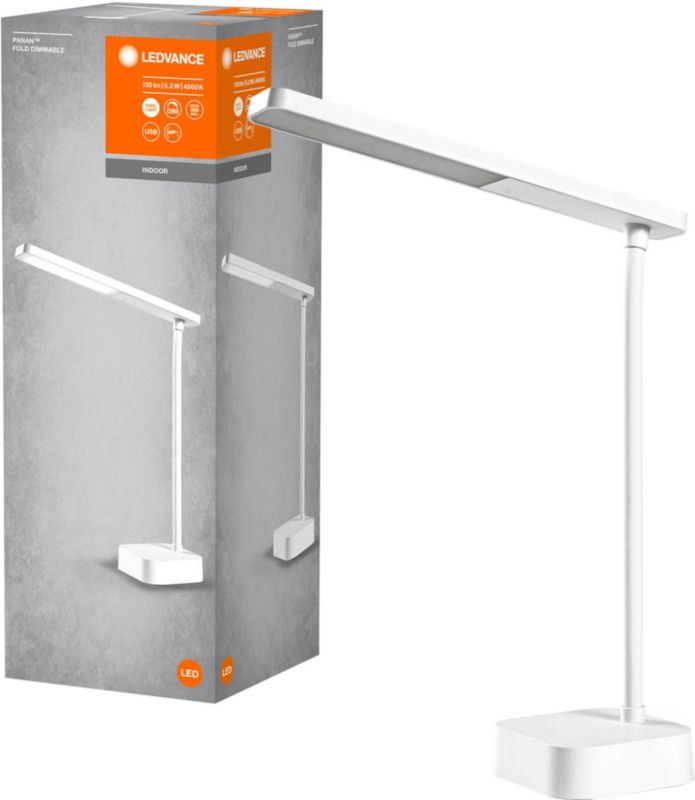Ledvance Panan USB bordlampe i hvid med dæmper