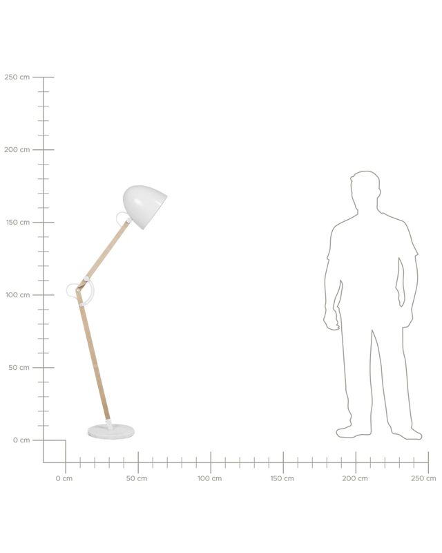 Gulvlampe Hetton træ hvid 1 stk.