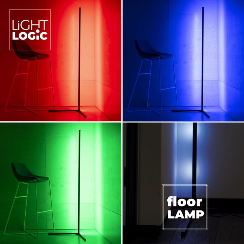 LightLogic LL CORNER LAMP 01 B LED-gulvlampe 140 cm med fjernbetjening og musikfunktion