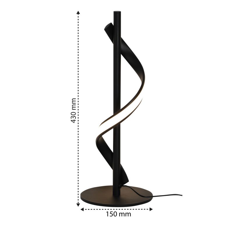 XUDO LED-gulvlampe 10W 43 cm 4000K Neutral hvid Mat sort 1 stk.