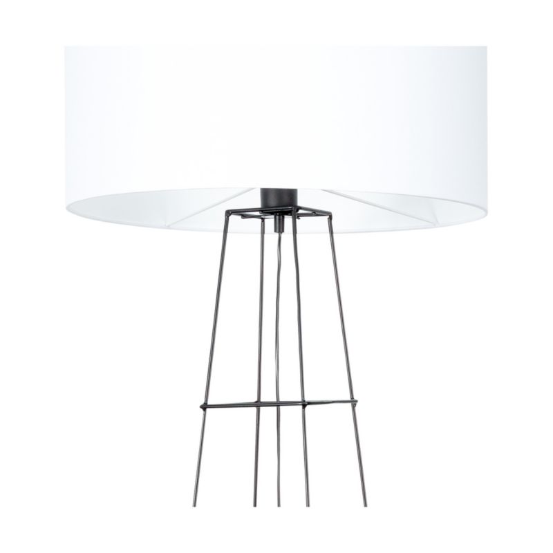 Gulvlampe SPOT Light 1xE27 60W Elegant sort med hvidt stofskærm, polsk producent, 1 stk.