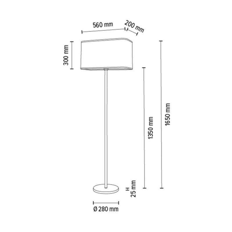 Gulvlampe SPOT Light 1xE27 Maks. 40W Kombination af krom og elegant grå lampeskærm, polsk producent, 1 stk.