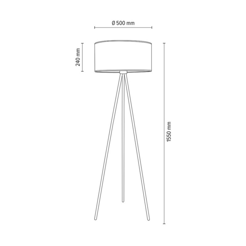 Gulvlampe SPOT Light 1xE27 Maks. 40W Kombination af Sort med Elegant Beige Lampeskærm, Polsk Producent, 1 stk.