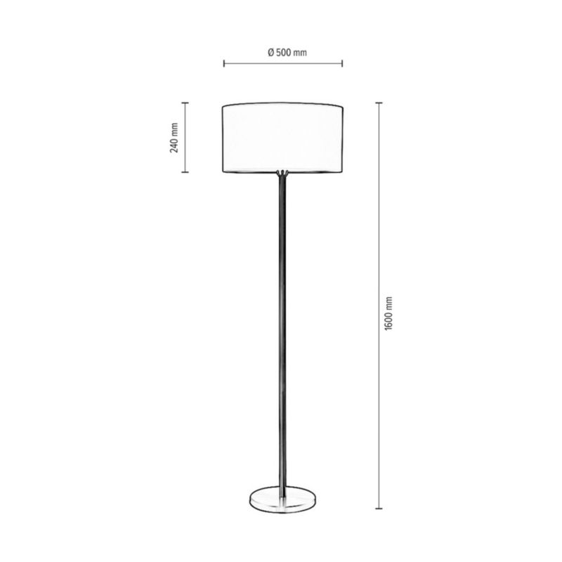 Gulvlampe SPOT Light 1xE27 Max. 60W Elegance i hvid og grå, polsk producent, 1 stk.