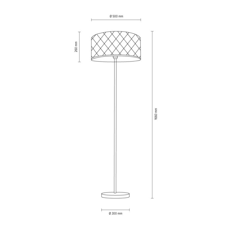 Gulvlampe SPOT Light 1xE27 Max. 60W Elegant kombination af krom og sølvfarvet stof, polsk producent, 1 stk.