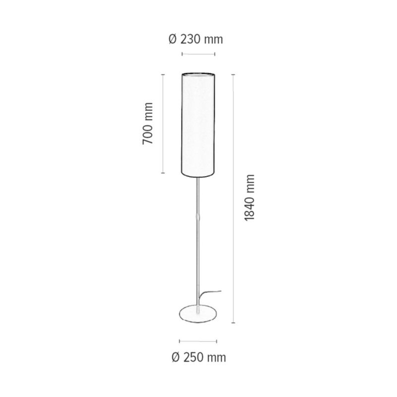 Gulvlampe SPOT Light 1xE27 Max. 60W Klassisk Sort Base med Hvid Skærm, Polsk Producent, 1 stk.