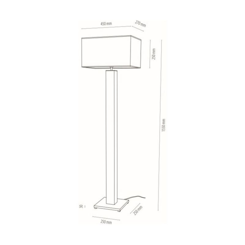 Gulvlampe SPOT Light 1xE27 Max. 60W Kombination af Egfinér og Hvid Lampeskærm, Polsk Producent, 1 stk.