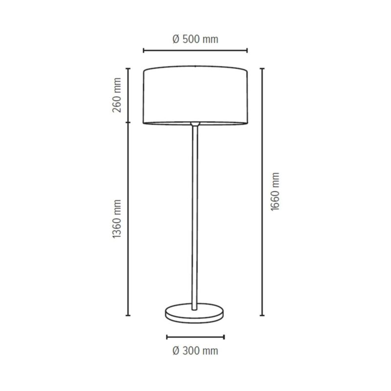 Gulvlampe SPOT Light 1xE27 Max. 60W Satin i kombination med beige stof, polsk producent, 1 stk.