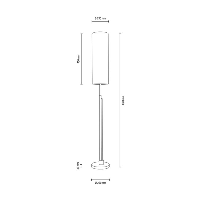Gulvlampe SPOT Light 1xLED 22W Antracitkomposition med Hvidt Stofskærm, Polsk Producent, 1 stk.