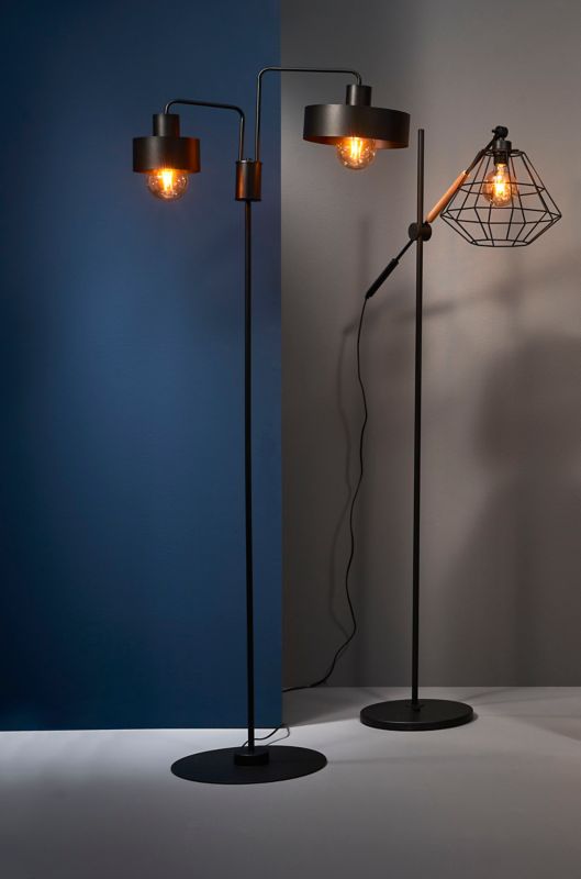 Gulvlampe Boogie 1 x 60 W E27 Sort
