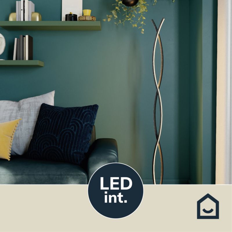 GoodHome Alani gulvlampe 1750 lm sort