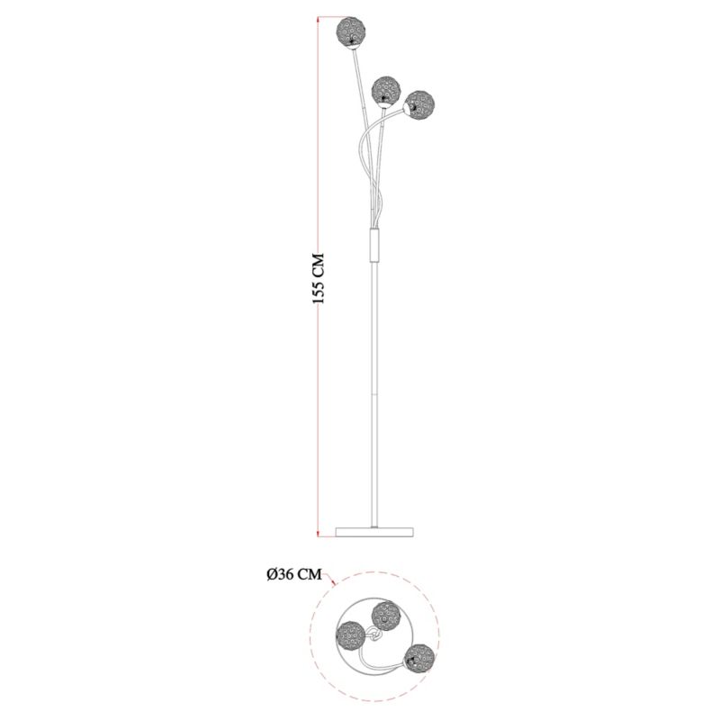 GoodHome Mantus gulvlampe 3 x G9 krom