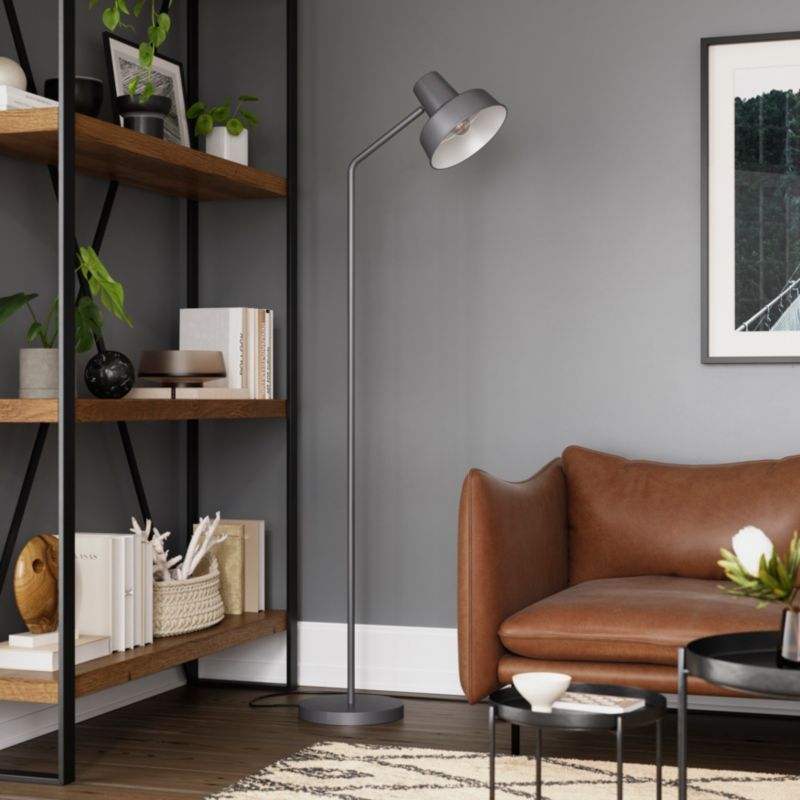 GoodHome Orous 1-punkts gulvlampe E27 i grafit