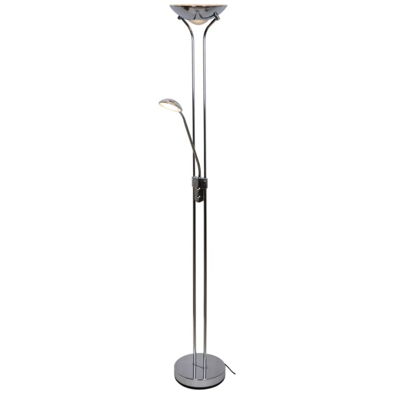 LED-gulvlampe GoodHome Pulmoz krom